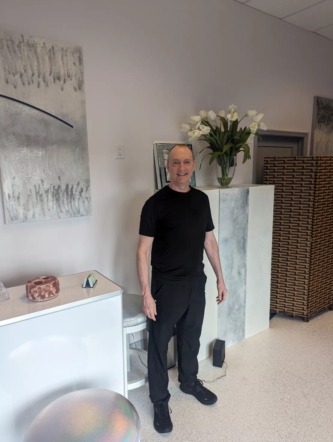 Clean, professional medical spa treatment room with neutral tones at Head To Soul Massage in Bonita Springs